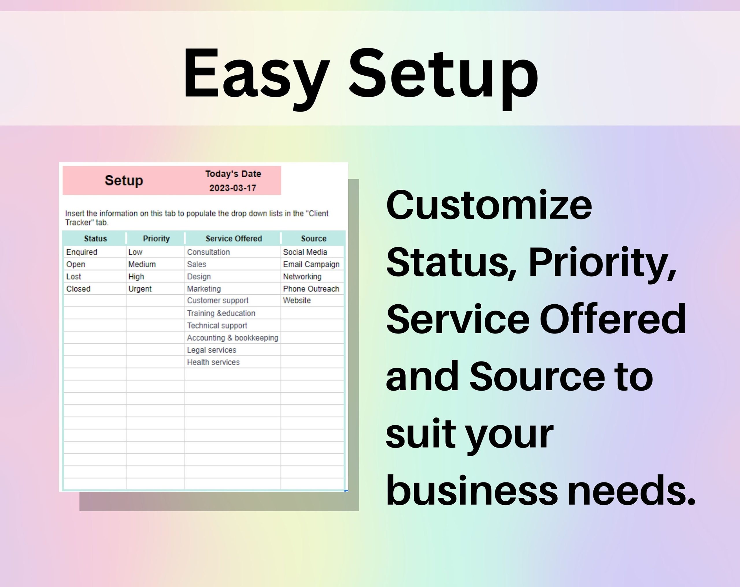 Client Tracker Spreadsheet Google Sheets & Excel | Small Business Contact Manager, Customer Database, Project Tracker - Image 4
