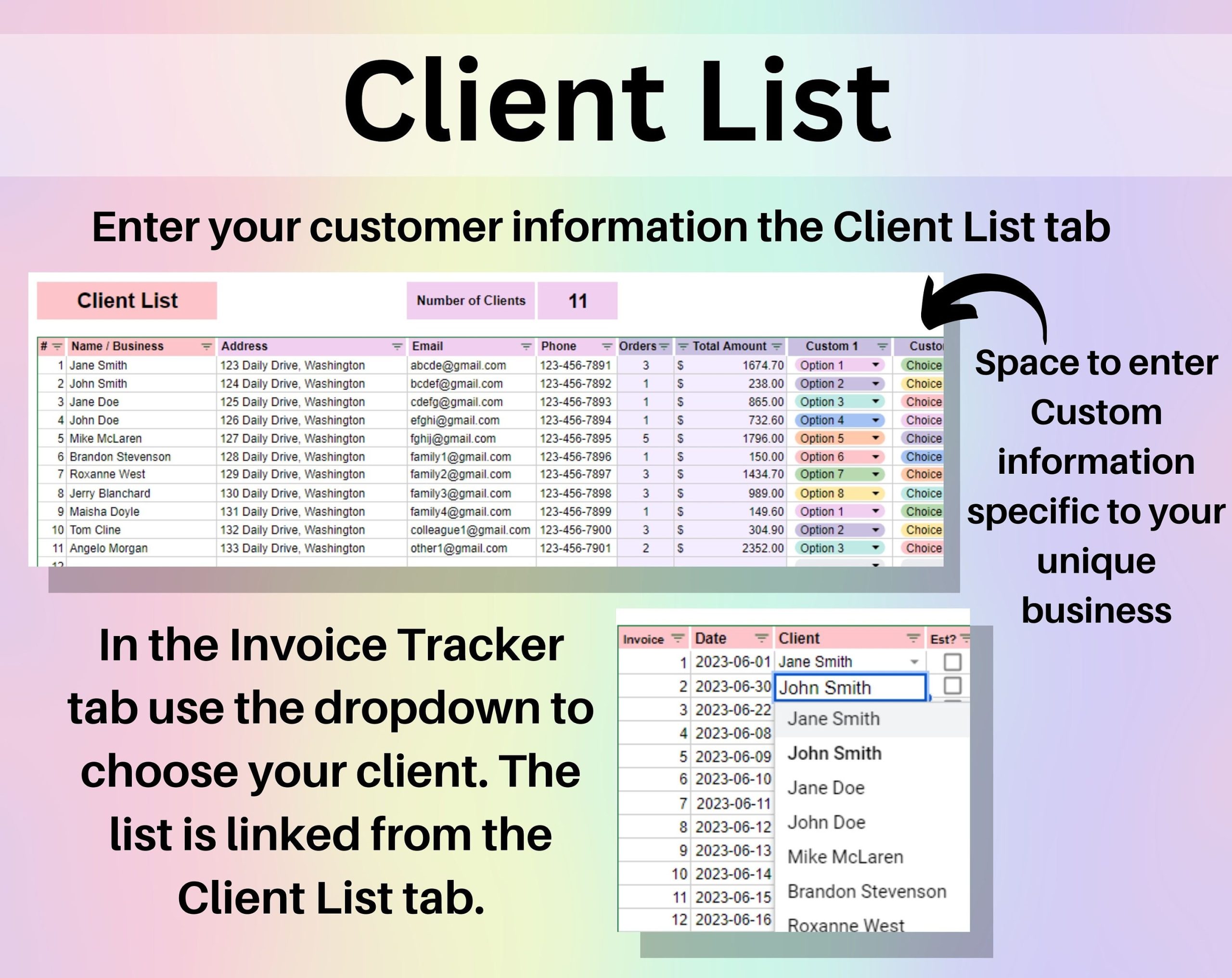 Invoice Generator & Tracker Google Sheets and Excel | Smart Invoice Template Small Business Billing Log Spreadsheet Payment Tracker Estimate - Image 5