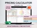 Pricing Calculator for Small Business Google Sheets Excel Business Tracker Handmade Products Pricing Template Profit Margin Pricing Guide
