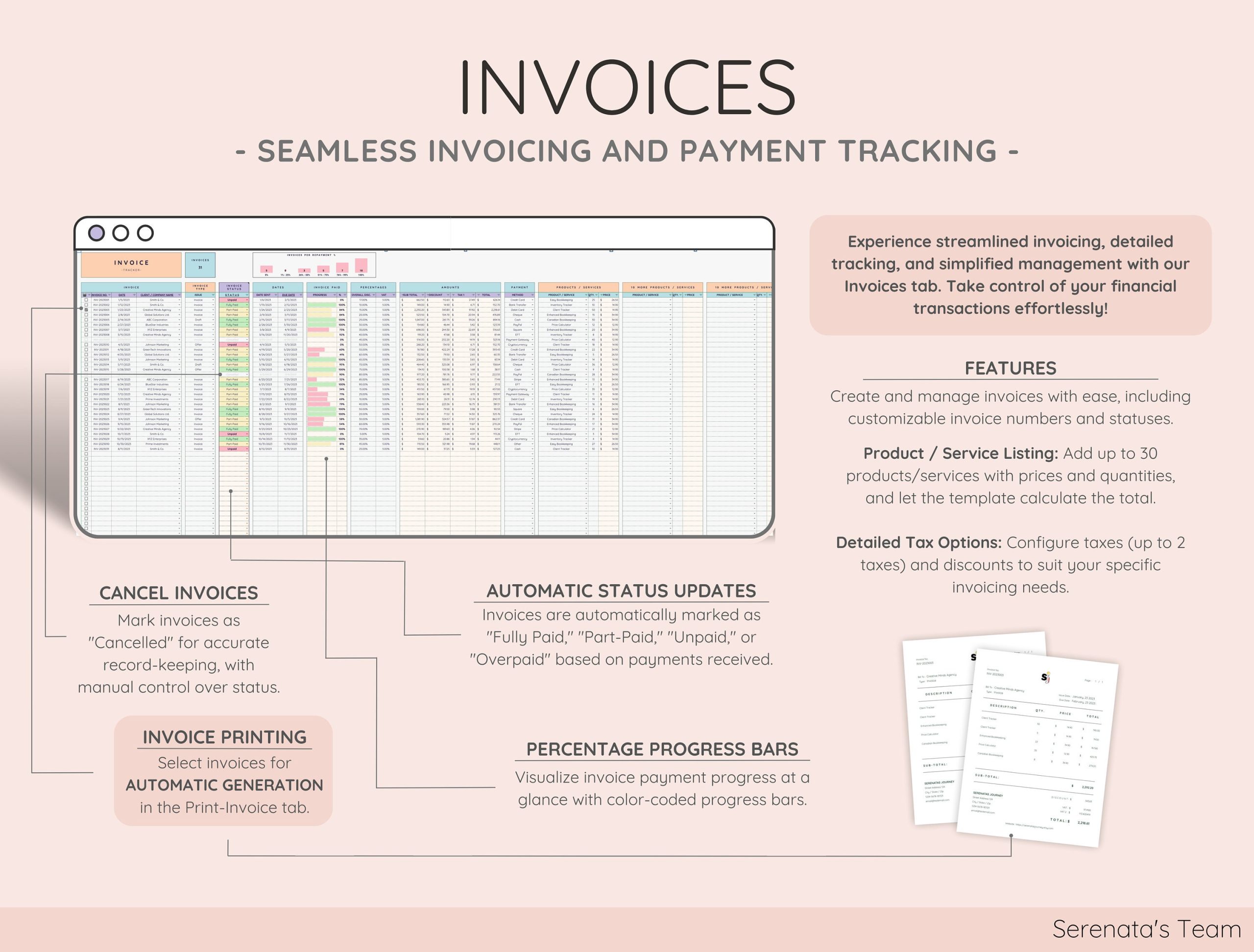 Invoice Tracker & Payment Manager with Invoice Generator | Invoice, Client Payments and Dashboard | Small Business Spreadsheet Template - Image 5