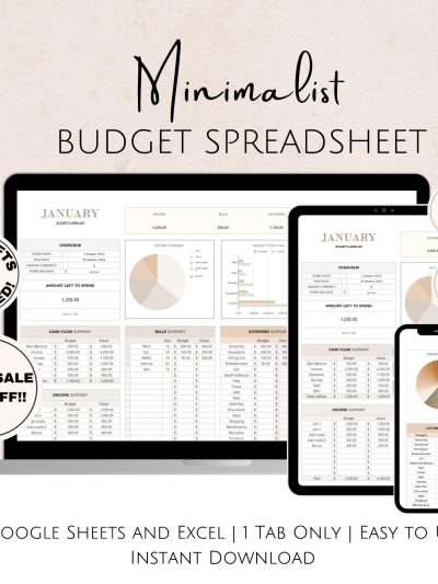 Monthly Weekly Google Sheets and Excel Budget Spreadsheet, Savings Expense Budget Tracker for Work Life Balance, Biweekly Budgeting Template