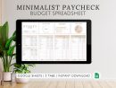Ultimate Minimalist Paycheck Budget Google Sheets Spreadsheet for Freelancers Expenses Savings Tracker for Small Business Owners Planner