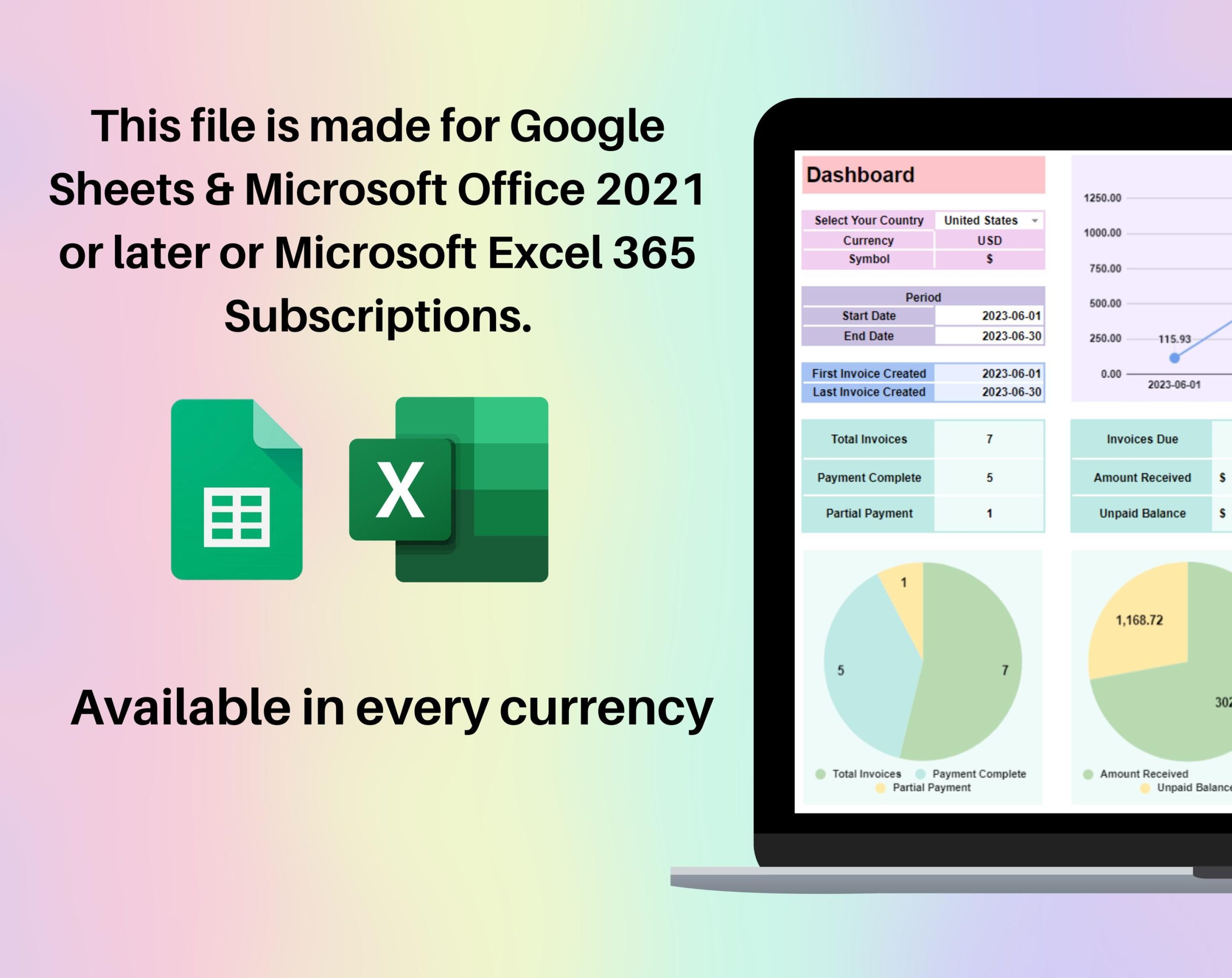 Invoice Generator & Tracker Google Sheets and Excel | Smart Invoice Template Small Business Billing Log Spreadsheet Payment Tracker Estimate - Image 8