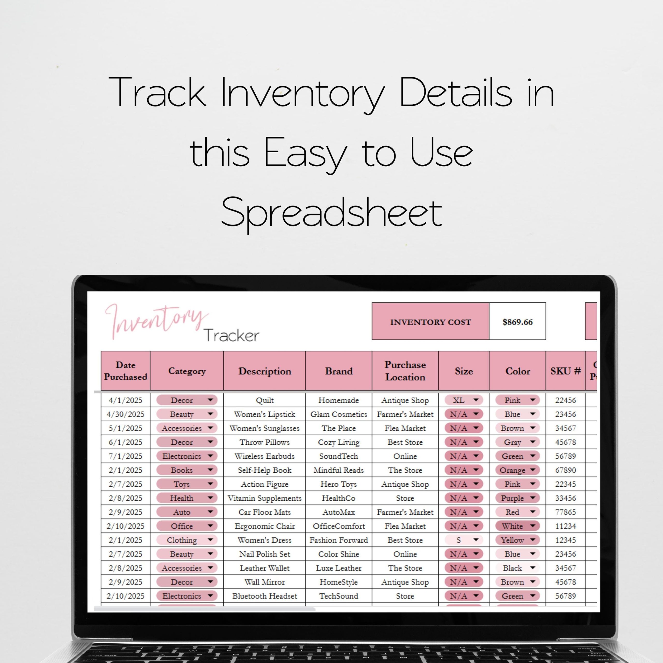 Reseller Spreadsheet Template, Resale Business Planner, Reseller Bookkeeping, Product Inventory Management, Reseller Tools Reseller Tracker - Image 4