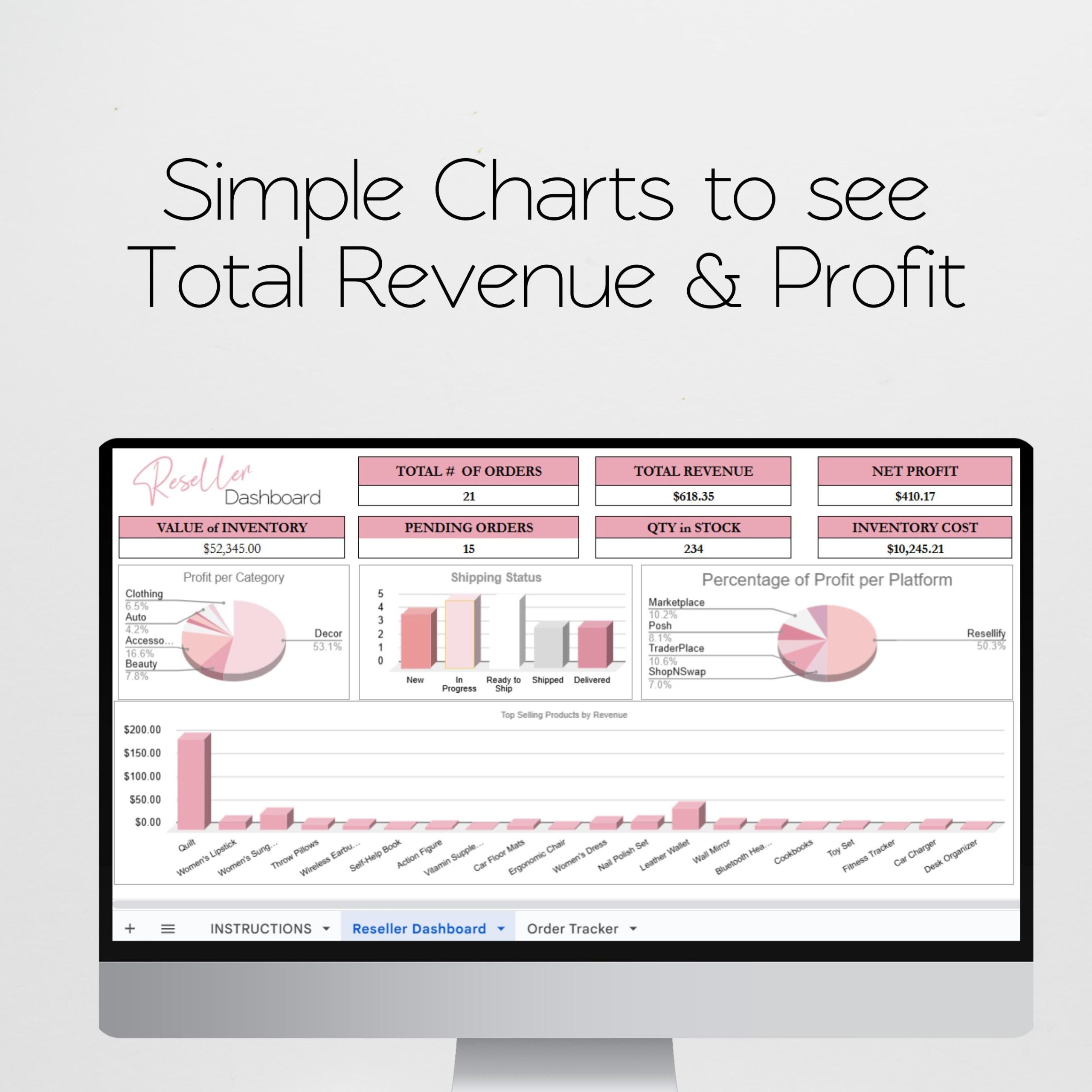 Reseller Spreadsheet Template, Resale Business Planner, Reseller Bookkeeping, Product Inventory Management, Reseller Tools Reseller Tracker - Image 2