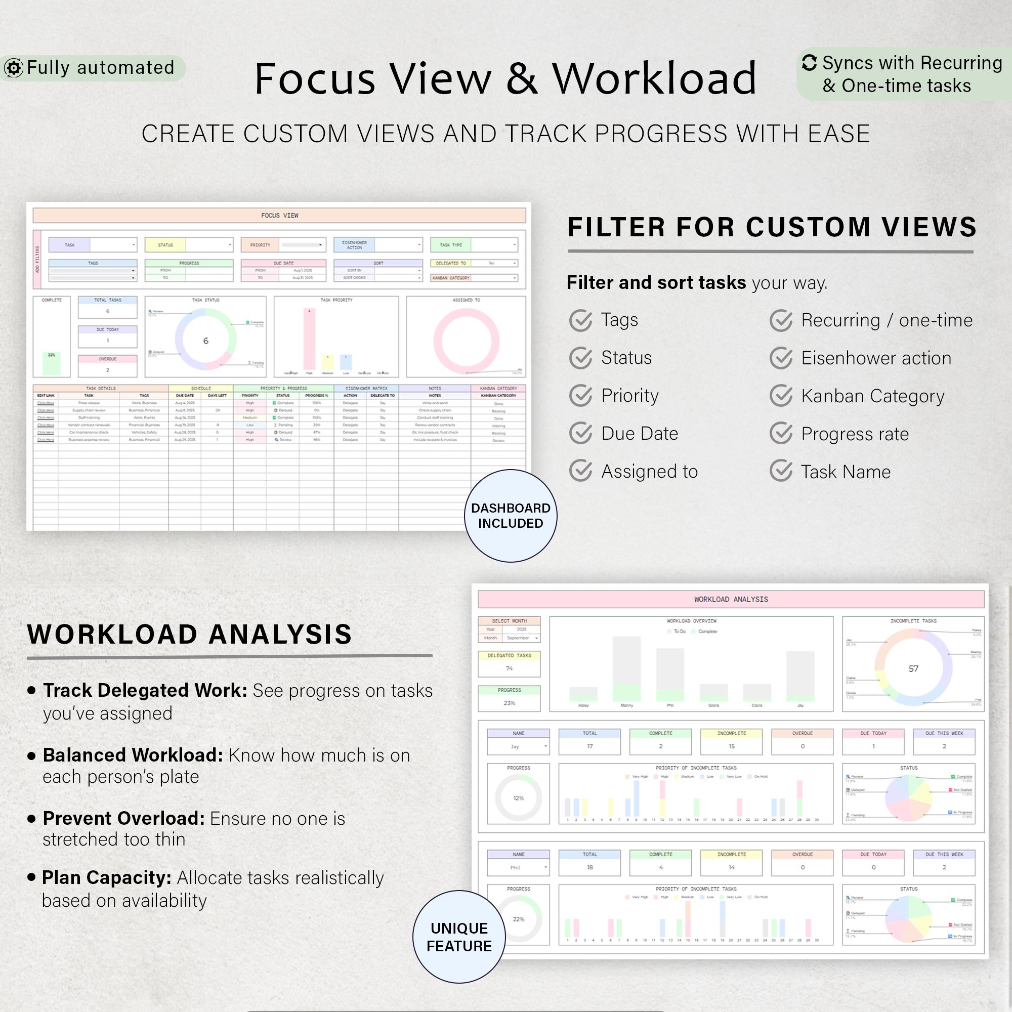 Task Tracker To Do List Template Daily Tasks Spreadsheet Recurring Tasks Productivity Planner To-Do List Project Management Google Sheets - Image 8