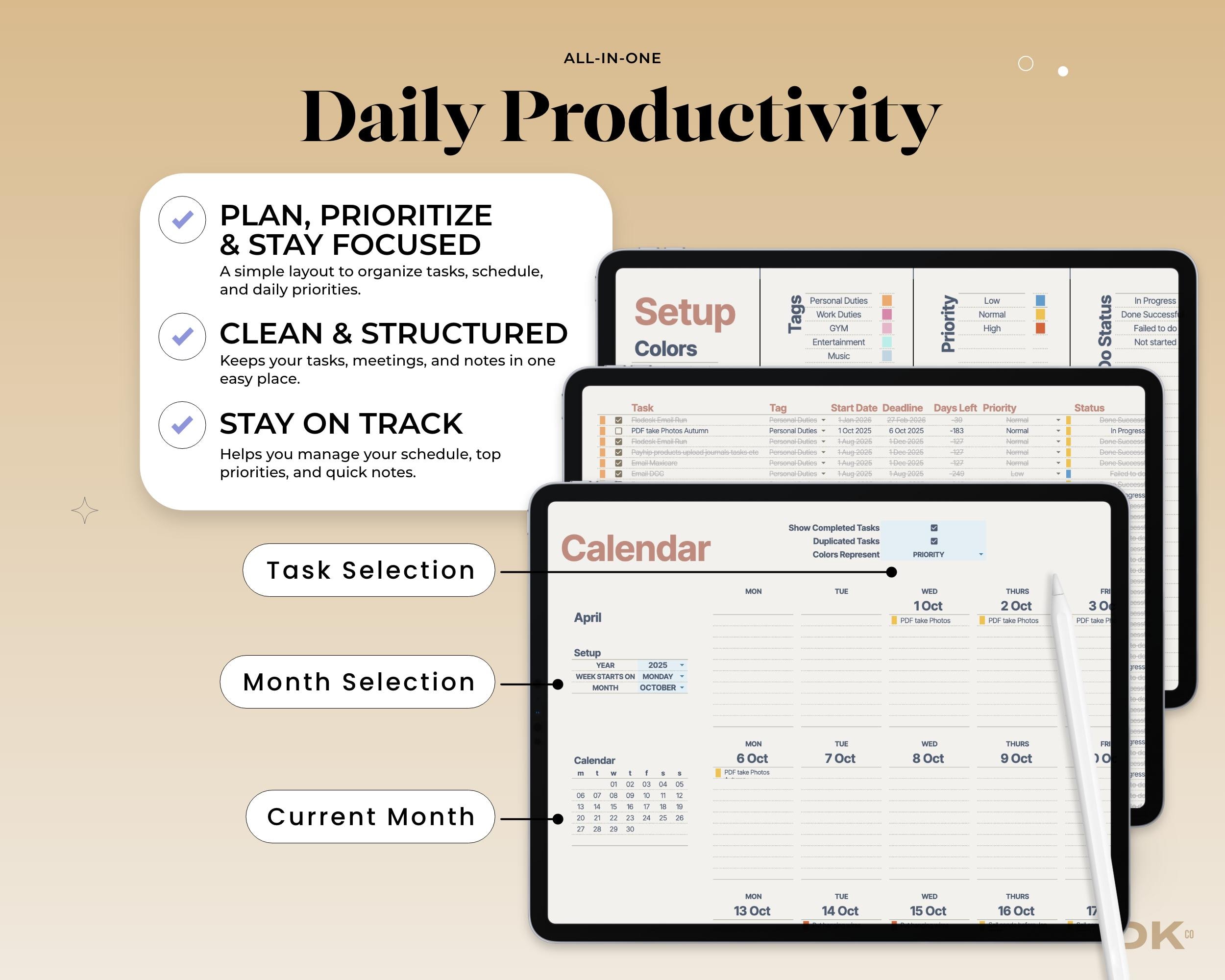 Automated Task Master & Workflow Organizer (Google Sheets, Excel) - Image 2