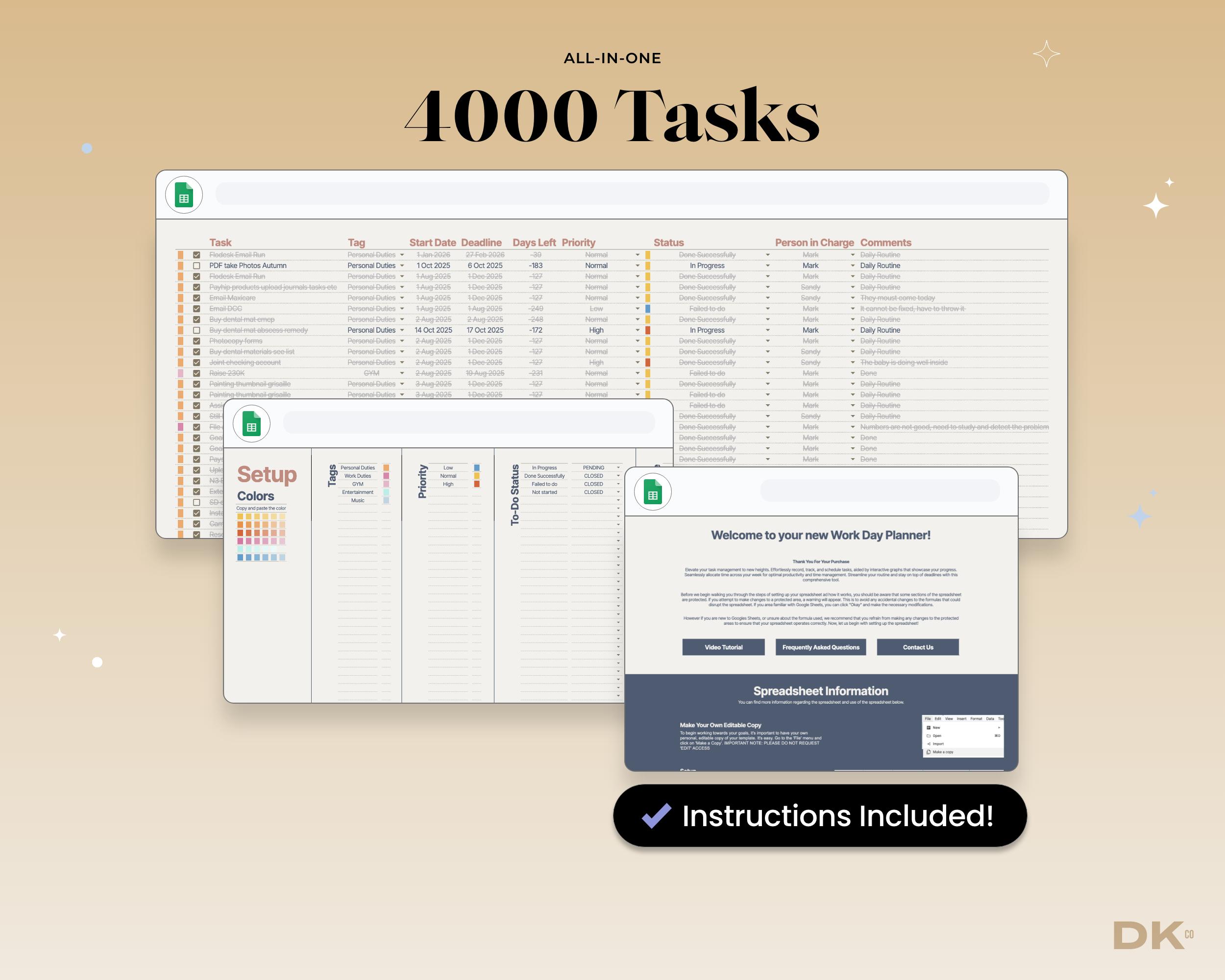 Automated Task Master & Workflow Organizer (Google Sheets, Excel) - Image 5