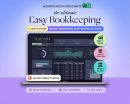 Bookkeeping Template Small Business Spreadsheet Income Expense Tracker Accounting Spreadsheet Google Sheets Excel Profit and Loss Dark Mode